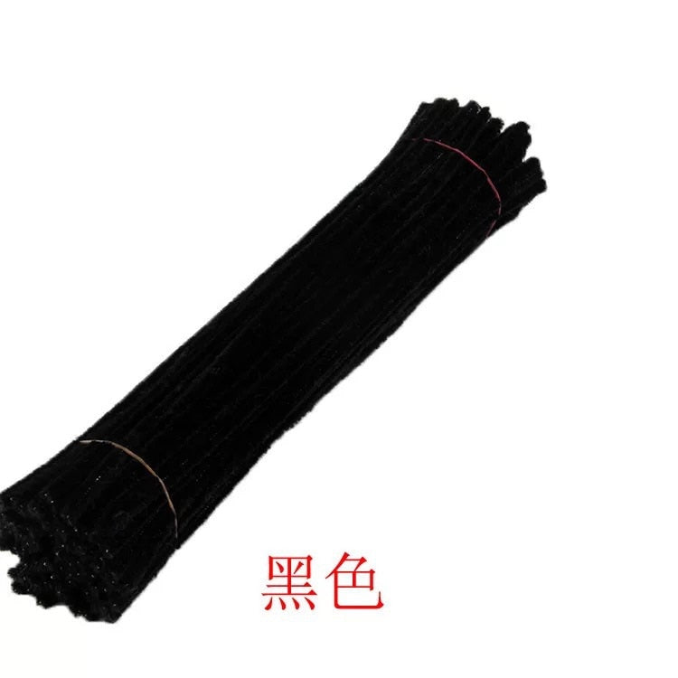 50pcs Chenille Stem Pipe Kids DIY Creative Toys Chenille Sticks Cleaners Kindergarten Educational Handmade Material Plush Strips