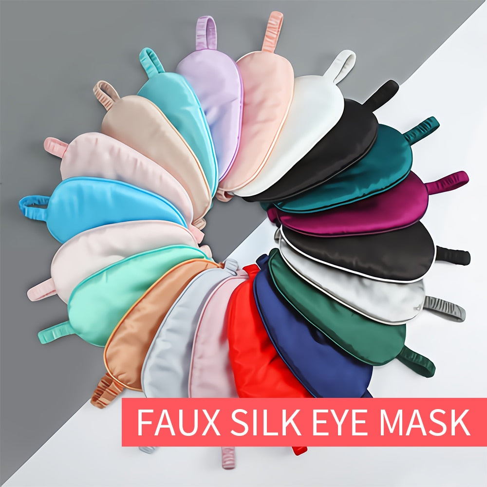 Sleeping Mask Silk Eye Night Mask Sleep Band Aid Eyes Cover Sort Patches For Women Blindfold Health Breathing Relax Nap Bandage