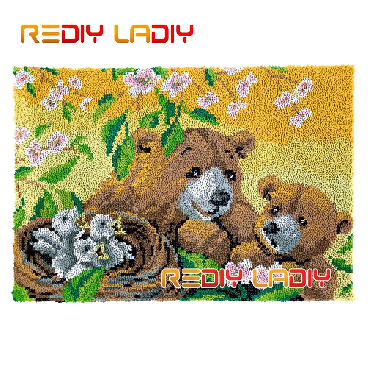 Latch Hook Kits King of Lion Chunky Yarn Embroidery Crocheting Tapestry Kits Needlework Arts & Crafts DIY Carpet Rug 85*58cm