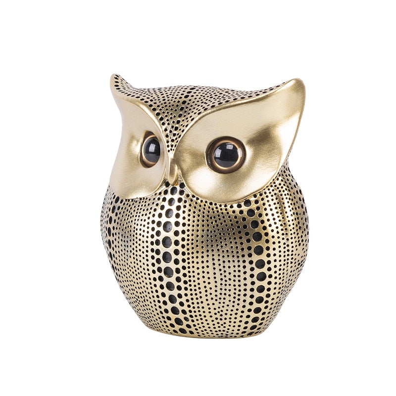 Nordic Style Owls Ornament Owl Resin Craft Lovely Bird Miniatures Figurines for Home Decor Living Room Bedroom Office Decoration