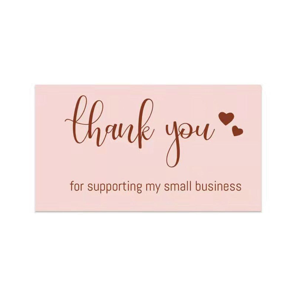10-50pcs Thank You Cards for Supporting My Business Thanks Greeting Card 2*3.5inch Appreciation Cardstock for Gift Decor Card