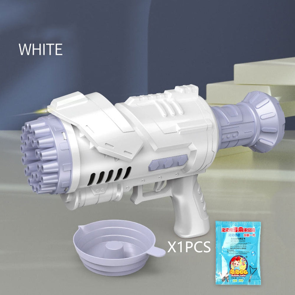 Hot Sales Electric Bubble Gun Gatlin Bubble Gun Machine Soap Bubbles Magic Bubble for Bathroom Outdoor Toys For Children