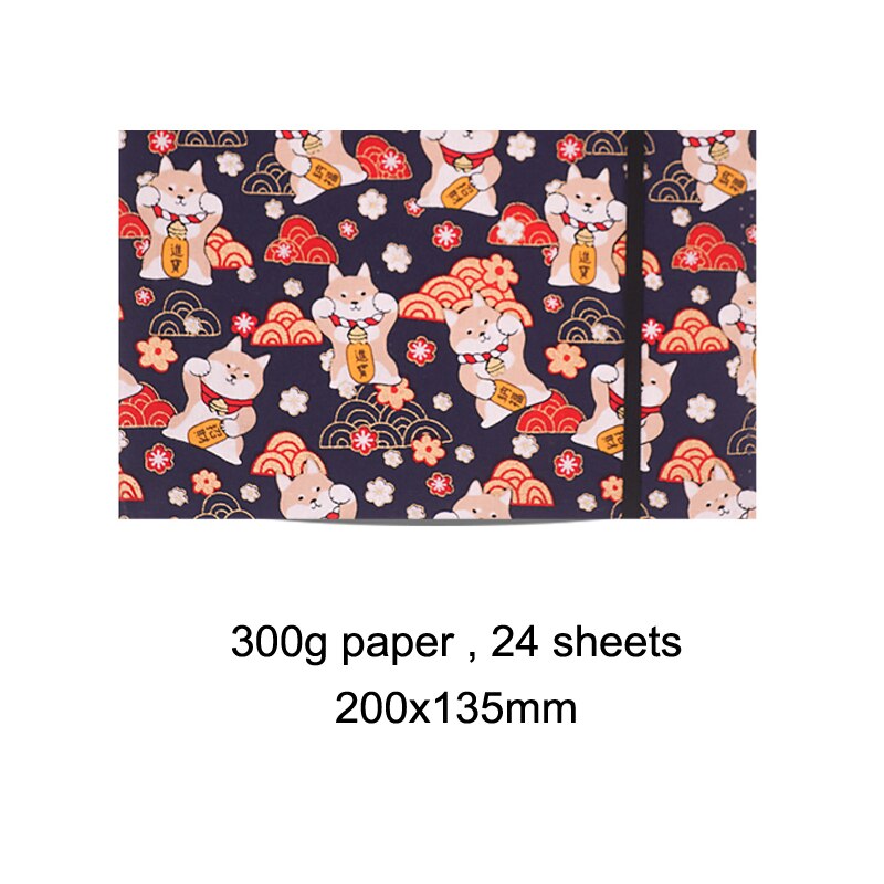 Japan 300g Cotton Watercolor Paper Drawing Book 200x135mm Hot Stamping Sketchbook Painting Travel Hand Book Sketch Pad