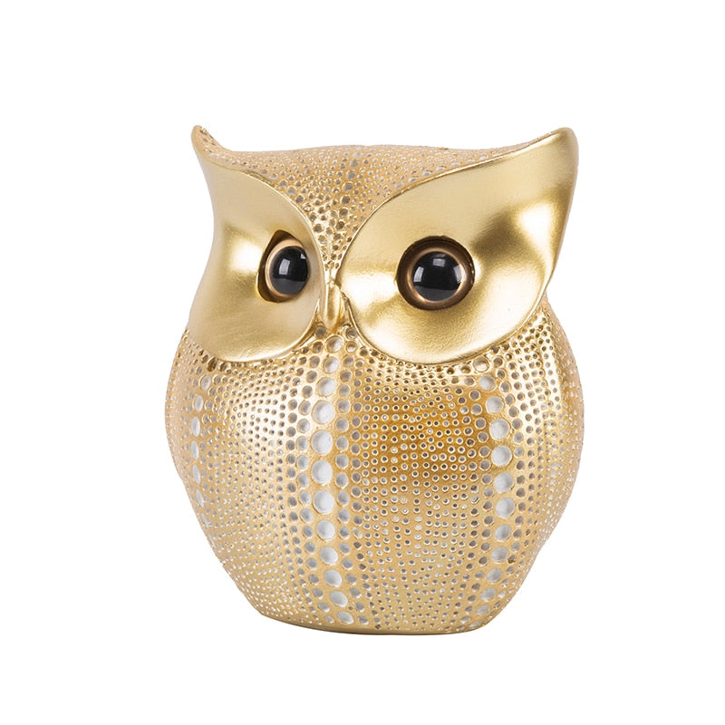 Nordic Style Owls Ornament Owl Resin Craft Lovely Bird Miniatures Figurines for Home Decor Living Room Bedroom Office Decoration