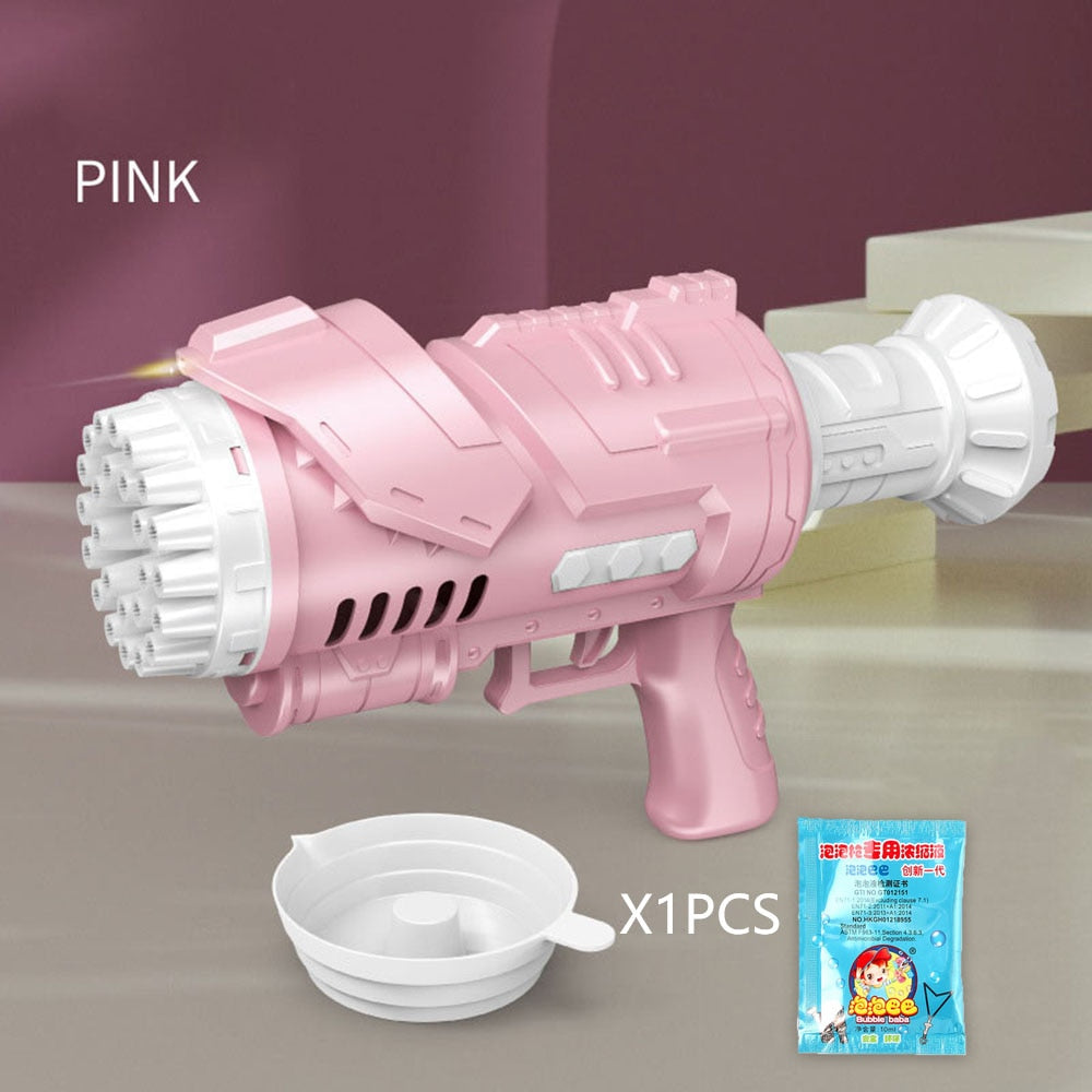 Hot Sales Electric Bubble Gun Gatlin Bubble Gun Machine Soap Bubbles Magic Bubble for Bathroom Outdoor Toys For Children