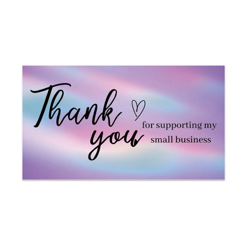 10-50pcs Thank You Cards for Supporting My Business Thanks Greeting Card 2*3.5inch Appreciation Cardstock for Gift Decor Card