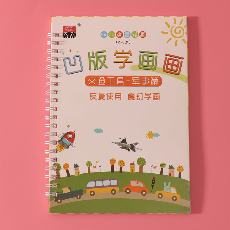Children's Groove Copybook Toddler Baby Copying Graffiti Hand-Painted Coloring Pencil Sketch Drawing Book Practice Calligraphy