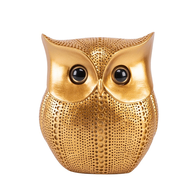 Nordic Style Owls Ornament Owl Resin Craft Lovely Bird Miniatures Figurines for Home Decor Living Room Bedroom Office Decoration
