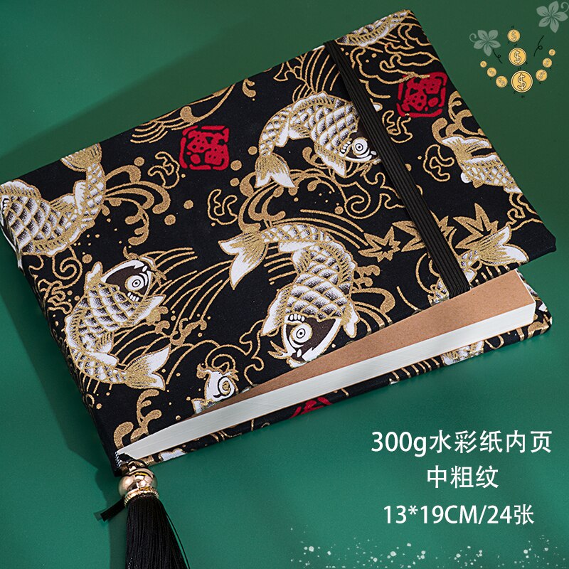 Japan 300g Cotton Watercolor Paper Drawing Book 200x135mm Hot Stamping Sketchbook Painting Travel Hand Book Sketch Pad