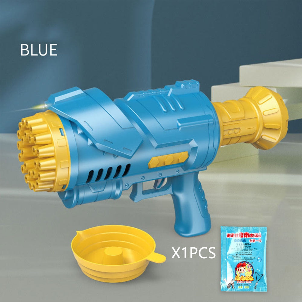 Hot Sales Electric Bubble Gun Gatlin Bubble Gun Machine Soap Bubbles Magic Bubble for Bathroom Outdoor Toys For Children