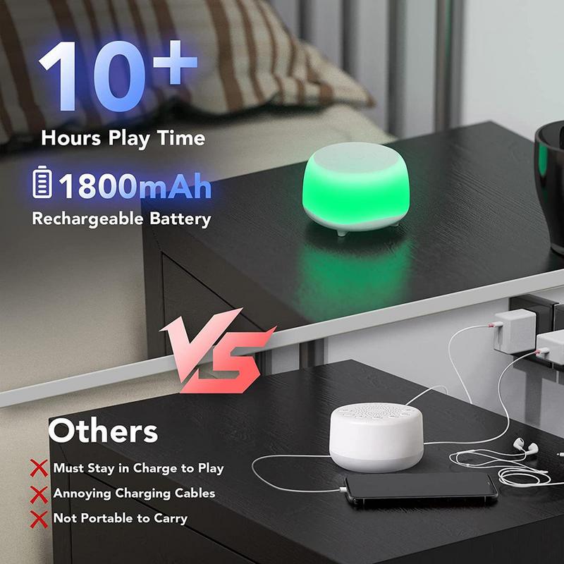 Desktop White Noise Machine Sleep Sound Machine For Adults Baby Sleep Soother Colors Night Lights Soothing Sounds Stress Relief