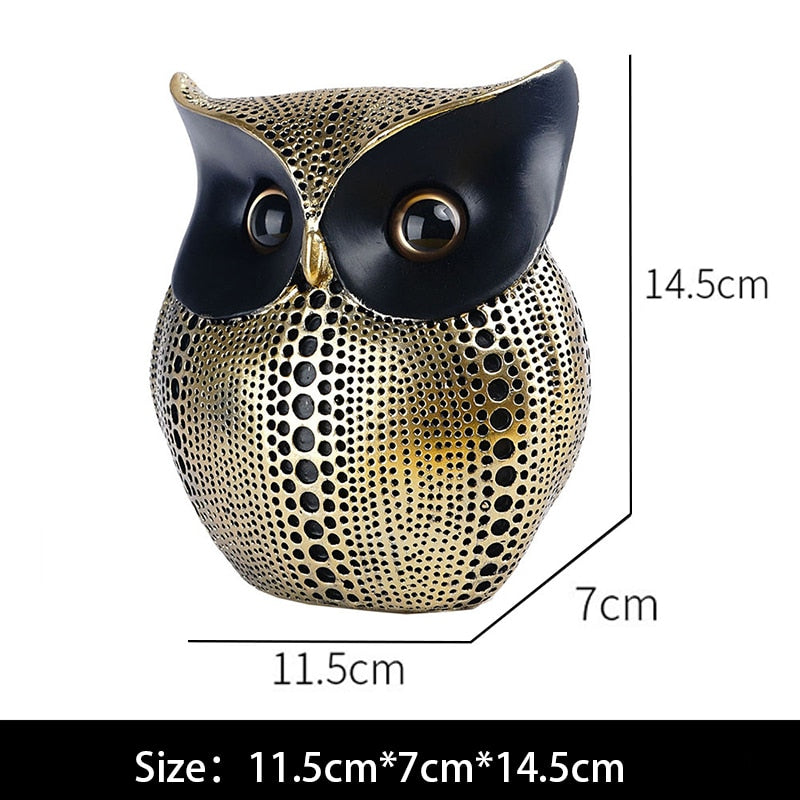 Nordic Style Owls Ornament Owl Resin Craft Lovely Bird Miniatures Figurines for Home Decor Living Room Bedroom Office Decoration