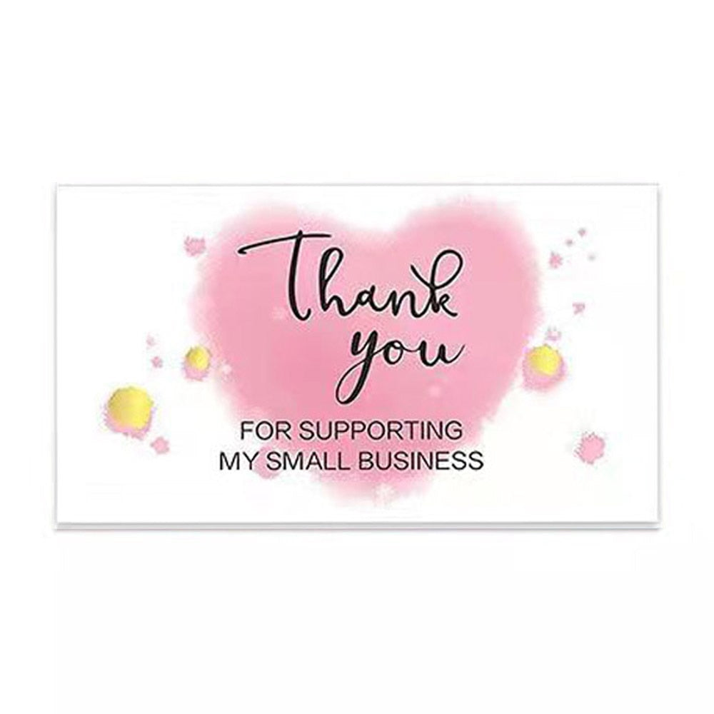10-50pcs Thank You Cards for Supporting My Business Thanks Greeting Card 2*3.5inch Appreciation Cardstock for Gift Decor Card
