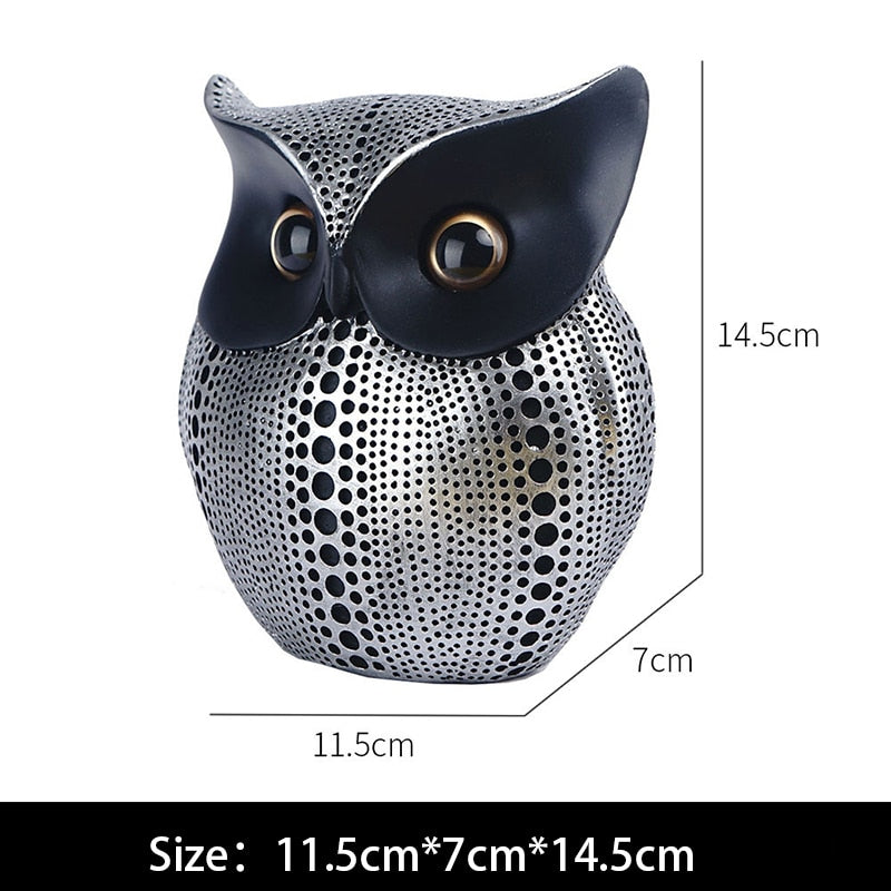 Nordic Style Owls Ornament Owl Resin Craft Lovely Bird Miniatures Figurines for Home Decor Living Room Bedroom Office Decoration