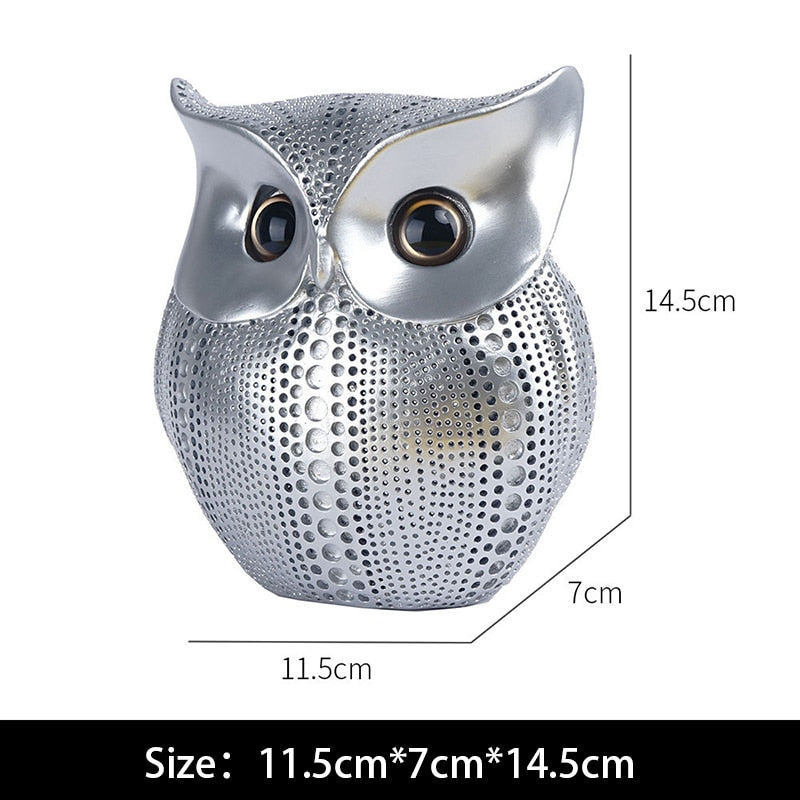 Nordic Style Owls Ornament Owl Resin Craft Lovely Bird Miniatures Figurines for Home Decor Living Room Bedroom Office Decoration