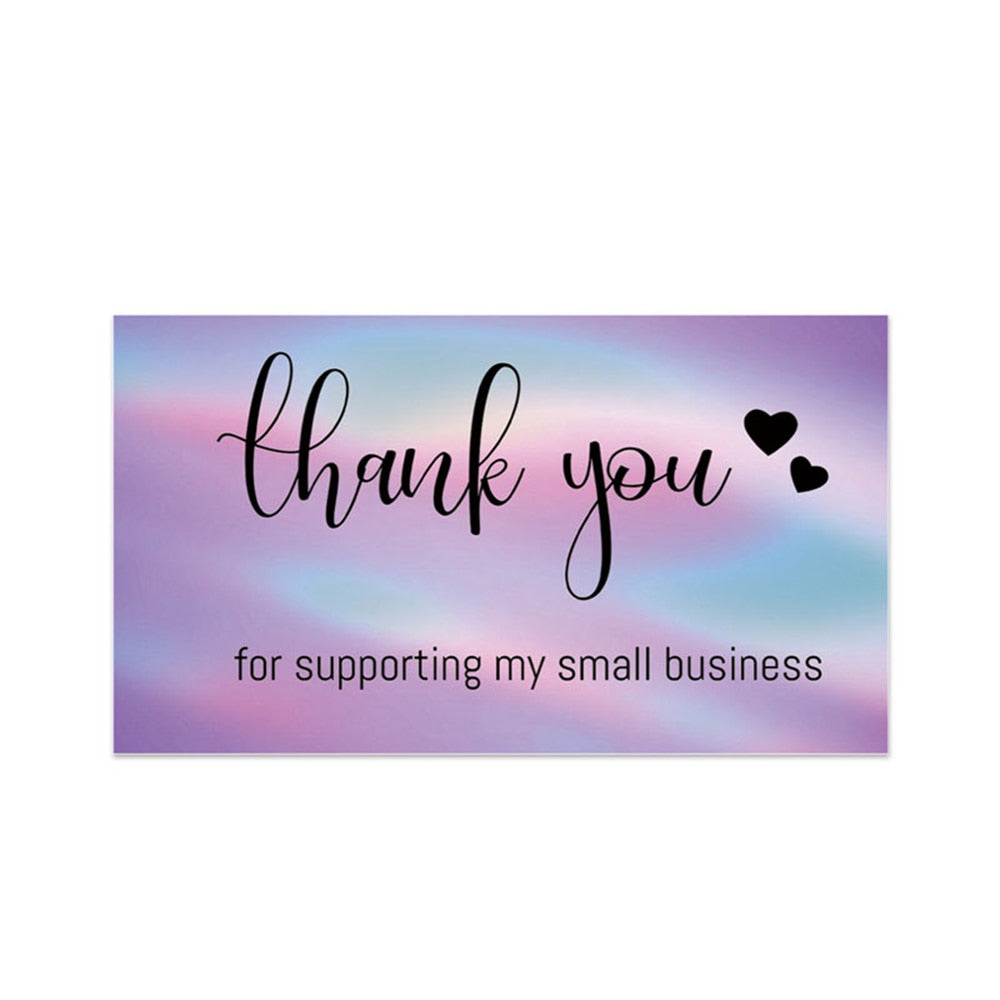 10-50pcs Thank You Cards for Supporting My Business Thanks Greeting Card 2*3.5inch Appreciation Cardstock for Gift Decor Card