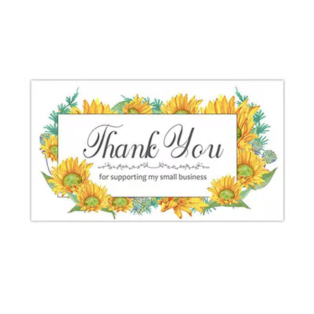 10-50pcs Thank You Cards for Supporting My Business Thanks Greeting Card 2*3.5inch Appreciation Cardstock for Gift Decor Card