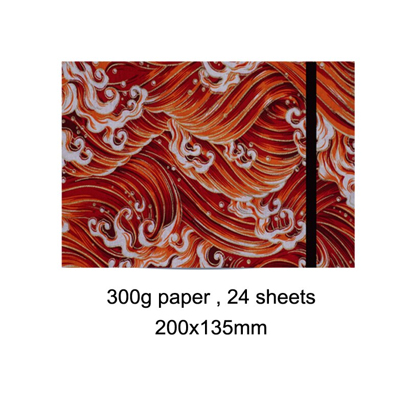Japan 300g Cotton Watercolor Paper Drawing Book 200x135mm Hot Stamping Sketchbook Painting Travel Hand Book Sketch Pad
