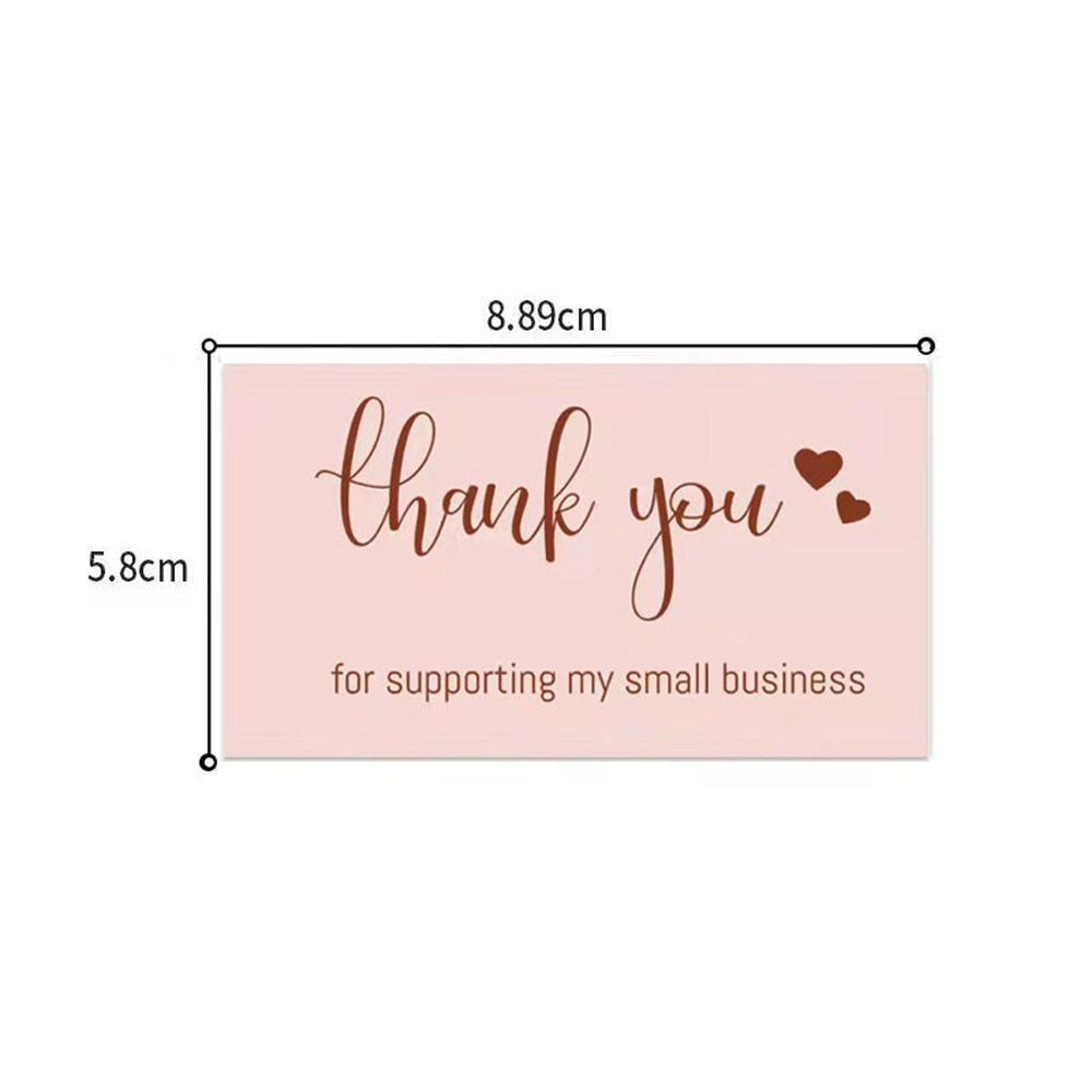 10-50pcs Thank You Cards for Supporting My Business Thanks Greeting Card 2*3.5inch Appreciation Cardstock for Gift Decor Card