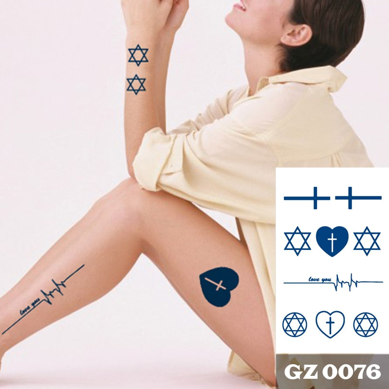 1Pcs Ink Juice Butterfly Text Tattoos Body Art Waterproof Temporary Tattoo Sticker For Men Women
