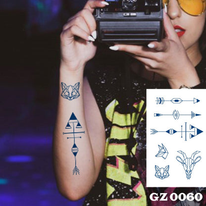 1Pcs Ink Juice Butterfly Text Tattoos Body Art Waterproof Temporary Tattoo Sticker For Men Women