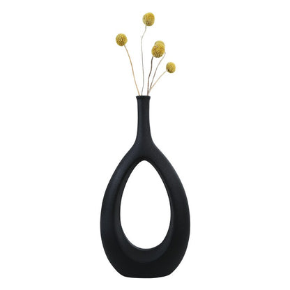 VILEAD Ceramic Hollow Out Flower Vase Figurines Nordic Modern Planter Pots Living Room Desktop Interior Decorative Decorations