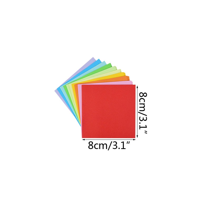 100pcs Origami Square Paper Double Sided Folding Lucky Wish Paper Crane Craft DIY Colorful Scrapbooking 8x8/10x10/12x12/15x15cm