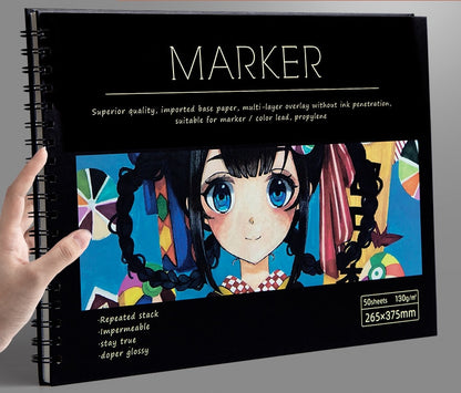8K/16K/A4 50 Sheets Thicken Paper Sketch Book Student Art Painting Drawing Watercolor Book Graffiti Sketchbook School Stationery