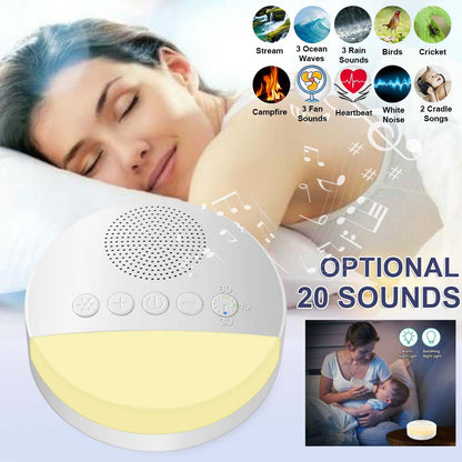 Baby White Noise Machine USB Rechargeable Timed Shutdown Sleep Machine Baby Sleep Sound Player Night Light Timer Noise Player #R