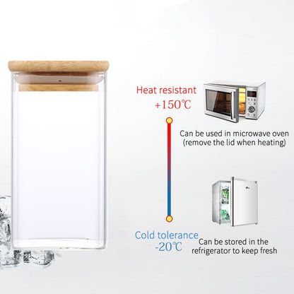 Square Sealed Glass Jars For Spice Kitchen Storage Coffee Bean Storage Can Mason Jar With Lid  Food Container