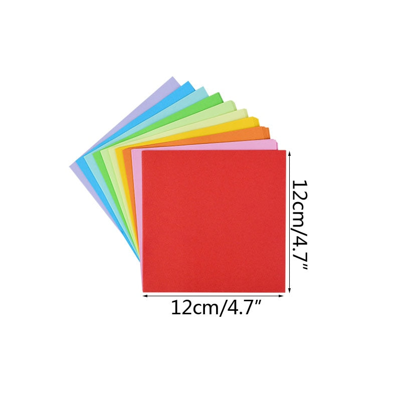 100pcs Origami Square Paper Double Sided Folding Lucky Wish Paper Crane Craft DIY Colorful Scrapbooking 8x8/10x10/12x12/15x15cm