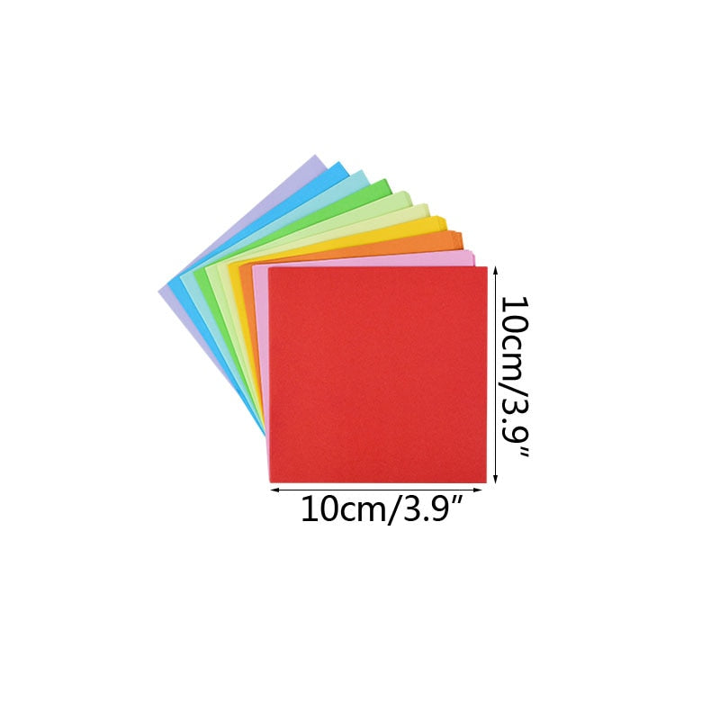 100pcs Origami Square Paper Double Sided Folding Lucky Wish Paper Crane Craft DIY Colorful Scrapbooking 8x8/10x10/12x12/15x15cm