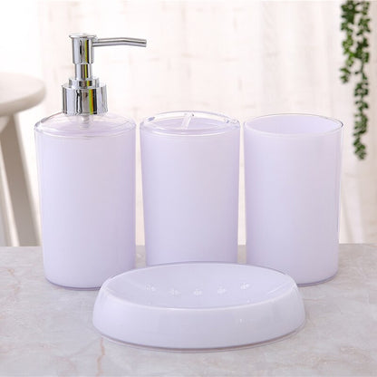 4 Pcs/Set Bathroom Accessories Suit Plastic Soap Dispenser Cup Toothbrush Holder Soap Dish Set