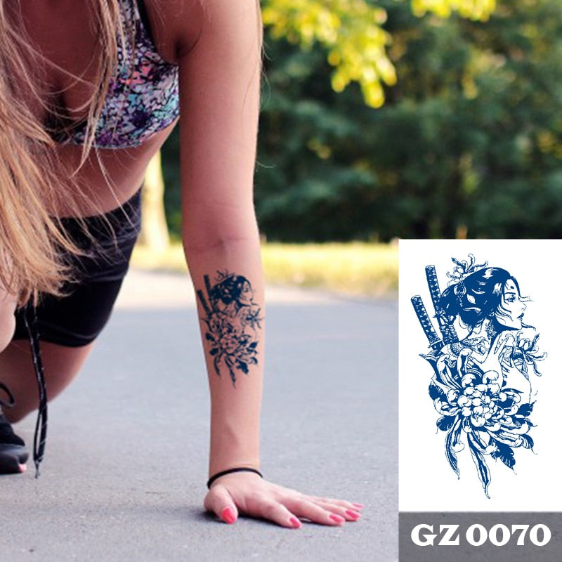 1Pcs Ink Juice Butterfly Text Tattoos Body Art Waterproof Temporary Tattoo Sticker For Men Women