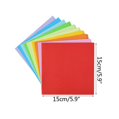 100pcs Origami Square Paper Double Sided Folding Lucky Wish Paper Crane Craft DIY Colorful Scrapbooking 8x8/10x10/12x12/15x15cm