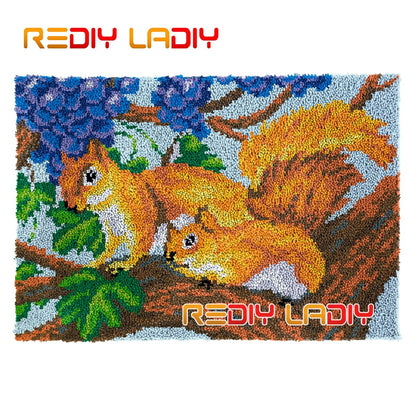 Latch Hook Kits King of Lion Chunky Yarn Embroidery Crocheting Tapestry Kits Needlework Arts & Crafts DIY Carpet Rug 85*58cm