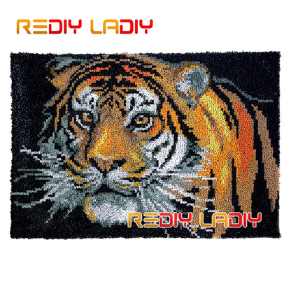 Latch Hook Kits King of Lion Chunky Yarn Embroidery Crocheting Tapestry Kits Needlework Arts & Crafts DIY Carpet Rug 85*58cm