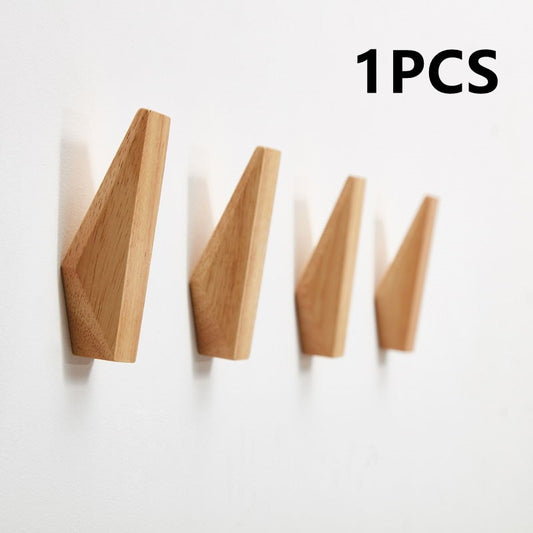 1Pc New Japanese Style Simple Modern Solid Wood Hook Wall Hanging Decoration Household Towel Key Hook Fitting Room Coat Hooks