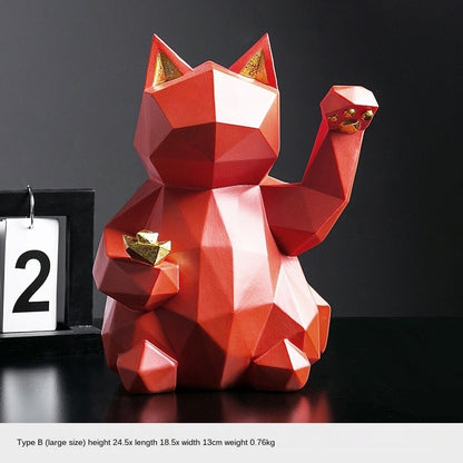 Resin Sculpture Lucky Cat Statue Decoration Fashion Modern Home Decor Statue Gift Desktop Furnishings Home Accessories Ornaments