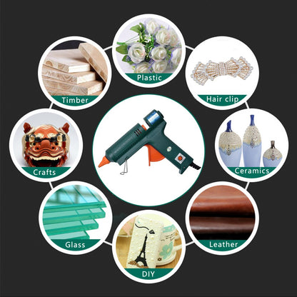 150W Hot Melt Glue Gun Temperature Adjustment 140~220 Degrees Celsius Replaceable Nozzle Use 11mm Glue Stick for Repair Tool DIY