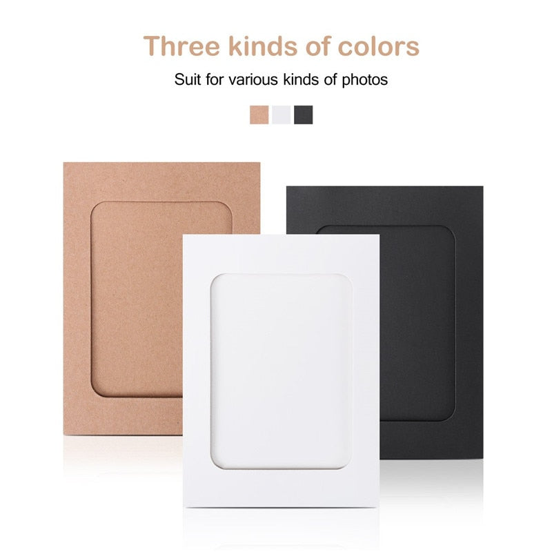 10 Pcs Combination Paper Frame with Clips DIY Kraft Paper Picture Frame Hanging Wall Photos Album 2M Rope Home Decoration Craft