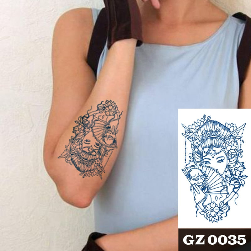 1Pcs Ink Juice Butterfly Text Tattoos Body Art Waterproof Temporary Tattoo Sticker For Men Women