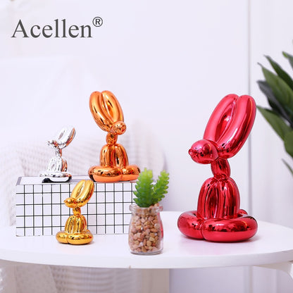 Plating Balloon Rabbit Statue Resin Sculpture Home Decor Modern Nordic Home Decoration Accessories for Living Room Animal Figure