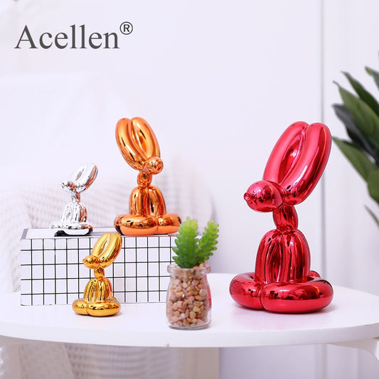 Plating Balloon Rabbit Statue Resin Sculpture Home Decor Modern Nordic Home Decoration Accessories for Living Room Animal Figure