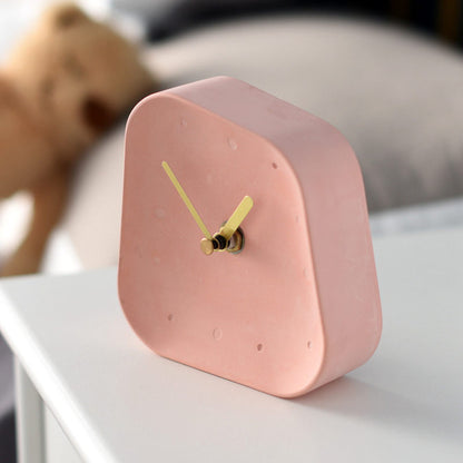 Nordic Home Decoration Accessories Geometry Shaped Cement Table Clock Desktop Decoration Mute Concrete Small Desk Clock