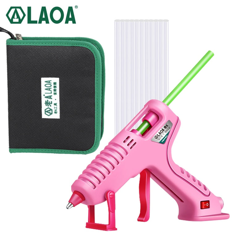 LAOA 25W/40W/8W/100W Hot Melt Glue Gun With Bag 7mm Thermal Glue Hot Melt Guns Pistolet a Colle Soldering Gun