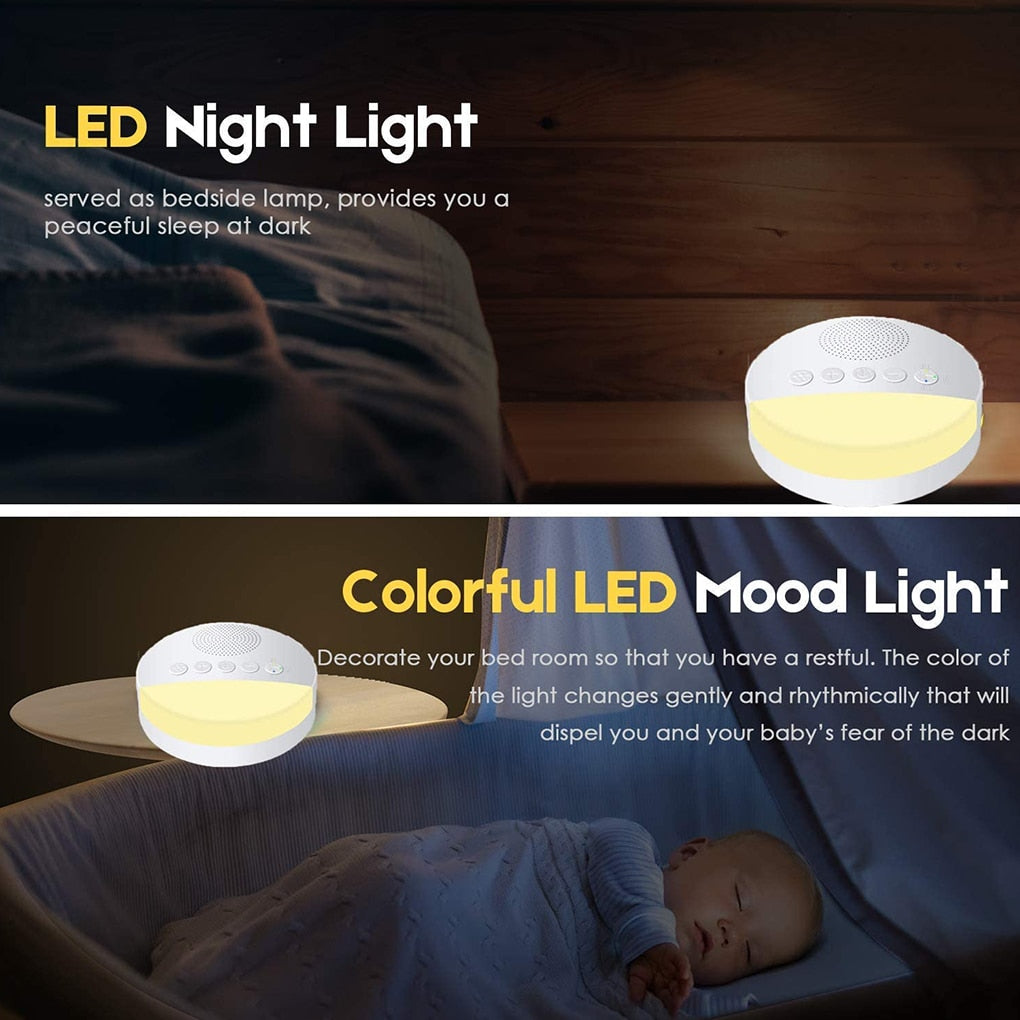 Baby White Noise Machine USB Rechargeable Timed Shutdown Sleep Machine Baby Sleep Sound Player Night Light Timer Noise Player #R