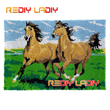 Latch Hook Kits King of Lion Chunky Yarn Embroidery Crocheting Tapestry Kits Needlework Arts & Crafts DIY Carpet Rug 85*58cm