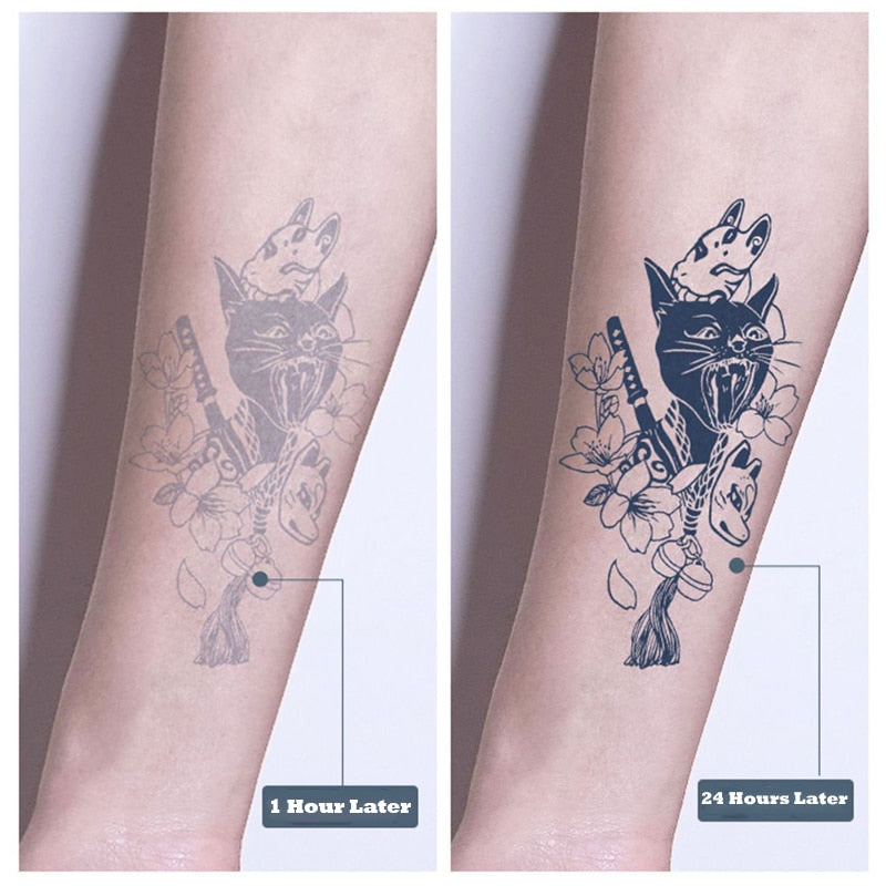 1Pcs Ink Juice Butterfly Text Tattoos Body Art Waterproof Temporary Tattoo Sticker For Men Women