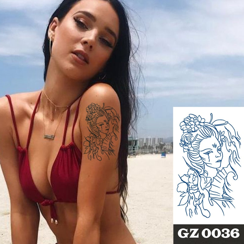 1Pcs Ink Juice Butterfly Text Tattoos Body Art Waterproof Temporary Tattoo Sticker For Men Women